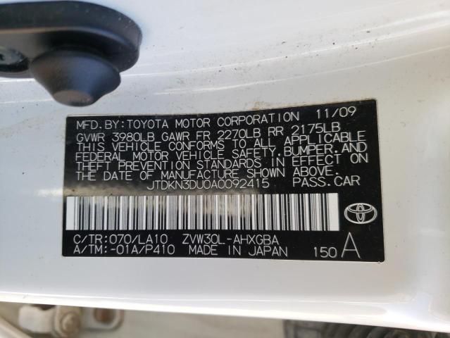 Photo 10 from auction – 2010 TOYOTA PRIUS with VIN JTDKN3DU0A0092415