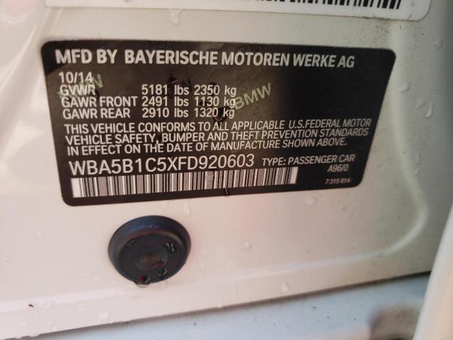 Photo 10 from auction – 2015 BMW 535 I with VIN WBA5B1C5XFD920603