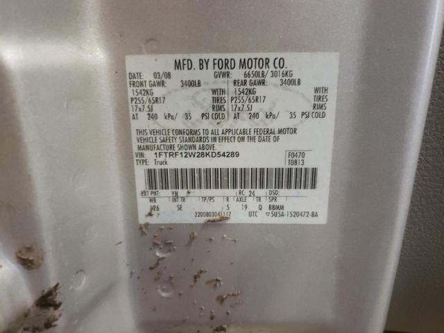 Photo 10 from auction – 2008 FORD F150 with VIN 1FTRF12W28KD54289