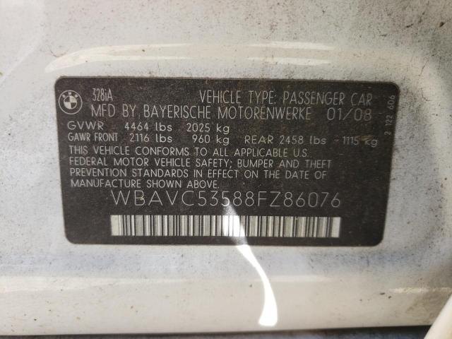 Photo 10 from auction – 2008 BMW 328 I SULE with VIN WBAVC53588FZ86076