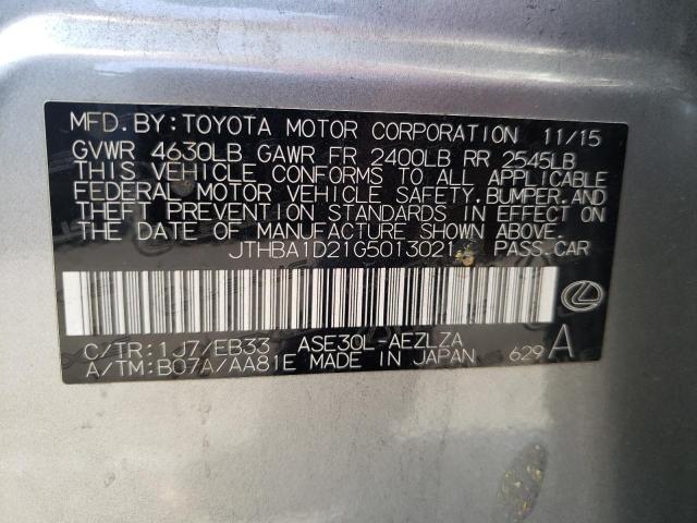 Photo 10 from auction – 2016 LEXUS IS 200T with VIN JTHBA1D21G5013021