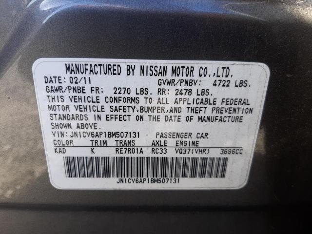 Photo 10 from auction – 2011 INFINITI G37 BASE with VIN JN1CV6AP1BM507131
