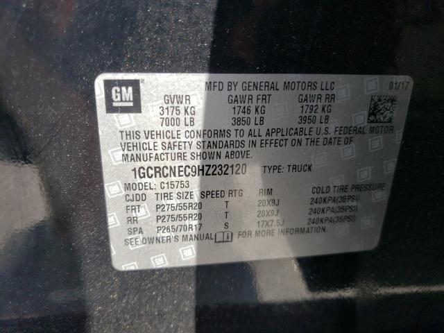 Photo 10 from auction – 2017 CHEVROLET SILVERADO with VIN 1GCRCNEC9HZ232120