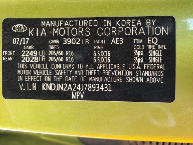 Photo 10 from auction – 2018 KIA SOUL with VIN KNDJN2A24J7893431
