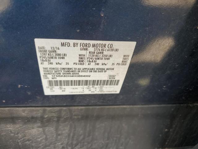 Photo 10 from auction – 2017 FORD EXPLORER X with VIN 1FM5K8DH4HGB84002