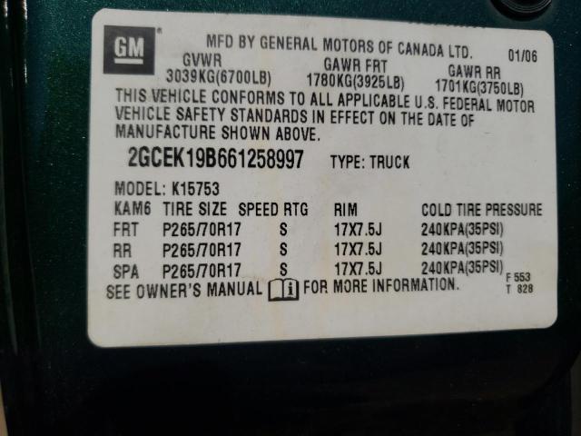 Photo 10 from auction – 2006 CHEVROLET SILVERADO with VIN 2GCEK19B661258997