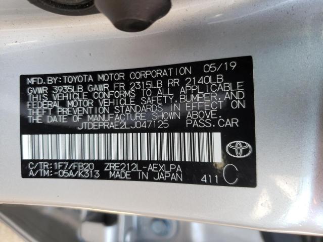 Photo 10 from auction – 2020 TOYOTA COROLLA LE with VIN JTDEPRAE2LJ047125