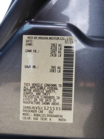 Photo 10 from auction – 2020 NISSAN ALTIMA SR with VIN 1N4BL4CV5LC125535