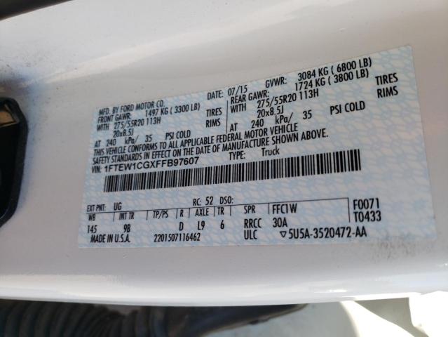 Photo 10 from auction – 2015 FORD F150 SUPER with VIN 1FTEW1CGXFFB97607