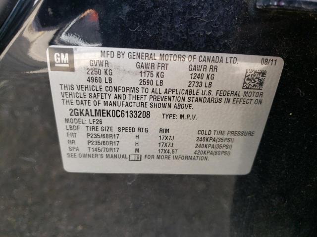 Photo 10 from auction – 2012 GMC TERRAIN SL with VIN 2GKALMEK0C6133208