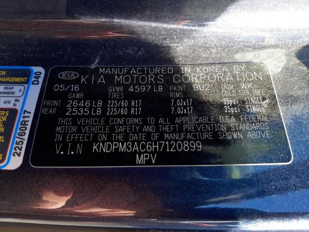 Photo 10 from auction – 2017 KIA SPORTAGE L with VIN KNDPM3AC6H7120899