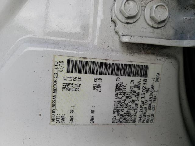 Photo 10 from auction – 2010 NISSAN ALTIMA BAS with VIN 1N4AL2AP1AC150238