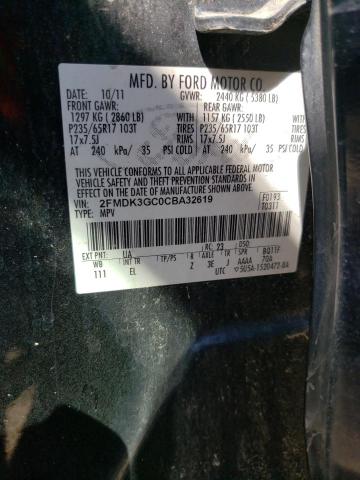Photo 10 from auction – 2012 FORD EDGE SE with VIN 2FMDK3GC0CBA32619