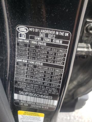 Photo 10 from auction – 2012 LAND ROVER RANGE ROVE with VIN SALVP2BG5CH649833