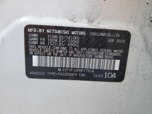 Photo 10 from auction – 2019 MITSUBISHI MIRAGE G4 with VIN ML32F3FJ2KHF17514