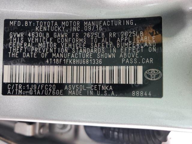 Photo 10 from auction – 2017 TOYOTA CAMRY LE with VIN 4T1BF1FK8HU681336