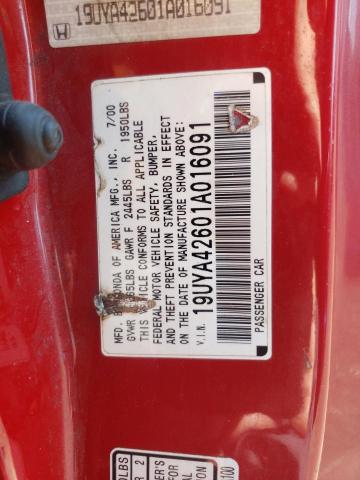 Photo 10 from auction – 2001 ACURA 3.2CL TYPE with VIN 19UYA42601A016091