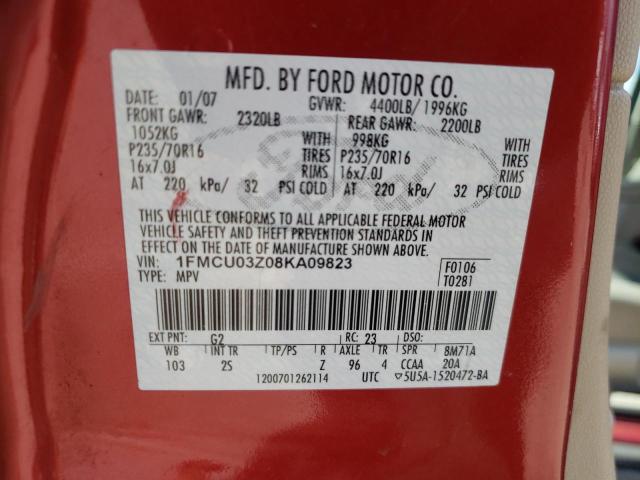Photo 10 from auction – 2008 FORD ESCAPE XLT with VIN 1FMCU03Z08KA09823