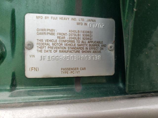 Photo 10 from auction – 2003 SUBARU IMPREZA OU with VIN JF1GG68503H803738