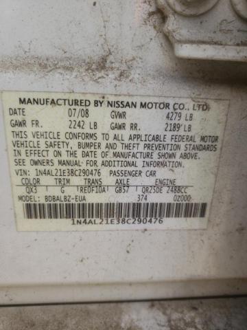 Photo 10 from auction – 2008 NISSAN ALTIMA 2.5 with VIN 1N4AL21E38C290476