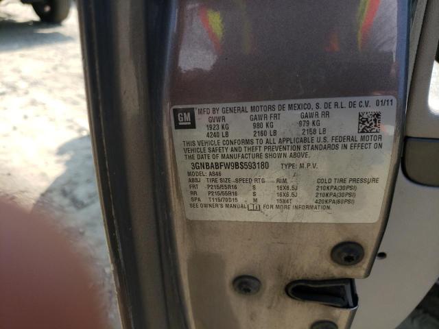 Photo 10 from auction – 2011 CHEVROLET HHR LT with VIN 3GNBABFW9BS593180