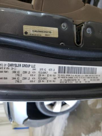 Photo 10 from auction – 2012 JEEP COMPASS SP with VIN 1C4NJDBB5CD522709