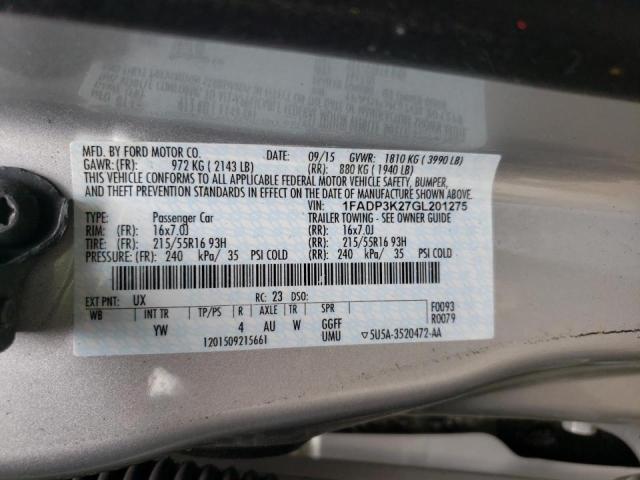 Photo 10 from auction – 2016 FORD FOCUS SE with VIN 1FADP3K27GL201275