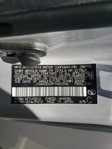 Photo 10 from auction – 2015 TOYOTA PRIUS with VIN JTDKN3DU9F0462946