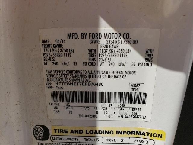 Photo 10 from auction – 2014 FORD F150 SUPER with VIN 1FTFW1EF7EFB76480