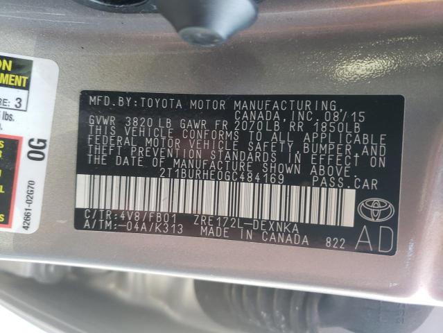 Photo 10 from auction – 2016 TOYOTA COROLLA L with VIN 2T1BURHE0GC484169
