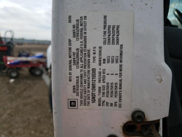 Photo 10 from auction – 2001 CHEVROLET BLAZER with VIN 1GNDT13W812155309