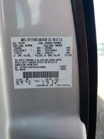 Photo 10 from auction – 2004 FORD F150 with VIN 1FTRX12WX4NA36880