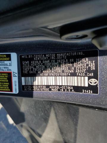 صورة رقم 10 من المزاد - 2012 TOYOTA CAMRY BASE مع VIN 4T1BF1FK7CU109974
