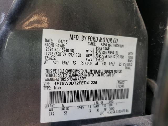 Photo 10 from auction – 2015 FORD F350 SUPER with VIN 1FT8W3DT2FED41225