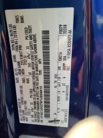Photo 10 from auction – 2015 FORD ESCAPE SE with VIN 1FMCU0G79FUB56815