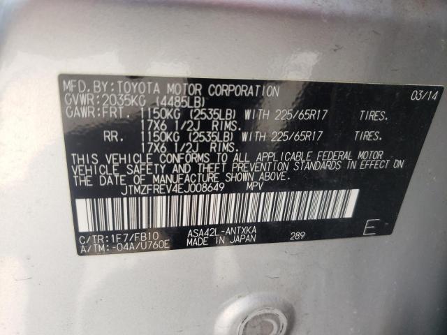 Photo 10 from auction – 2014 TOYOTA RAV4 LE with VIN JTMZFREV4EJ008649