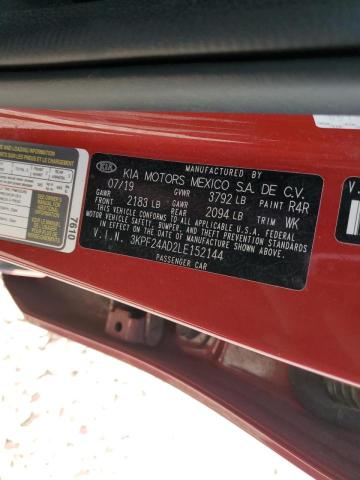 Photo 10 from auction – 2020 KIA FORTE FE with VIN 3KPF24AD2LE152144