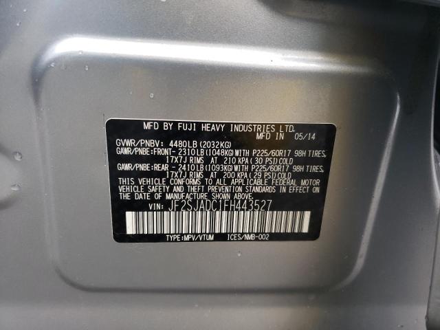 Photo 10 from auction – 2015 SUBARU FORESTER 2 with VIN JF2SJADC1FH443527