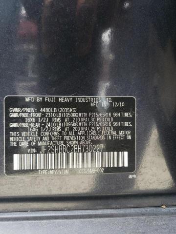 Photo 10 from auction – 2011 SUBARU FORESTER 2 with VIN JF2SHBBC2BH730227