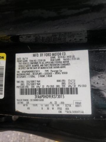 Photo 10 from auction – 2014 FORD FUSION SE with VIN 3FA6P0HD9ER373015