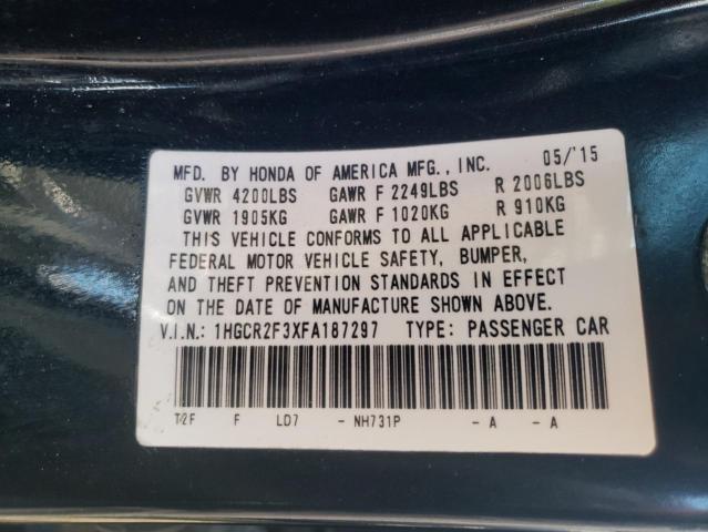 Photo 10 from auction – 2015 HONDA ACCORD LX with VIN 1HGCR2F3XFA187297