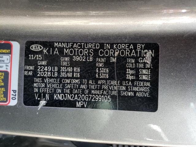 Photo 10 from auction – 2016 KIA SOUL with VIN KNDJN2A20G7299105