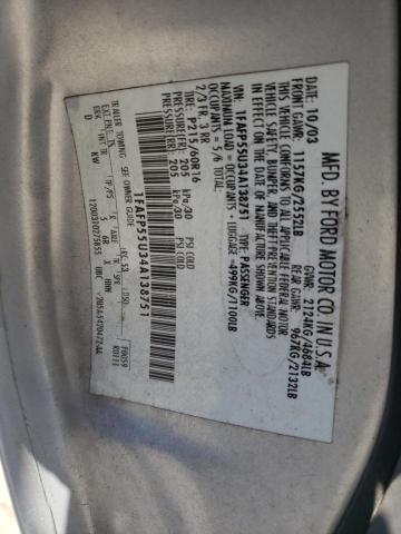 Photo 10 from auction – 2004 FORD TAURUS SES with VIN 1FAFP55U34A138751
