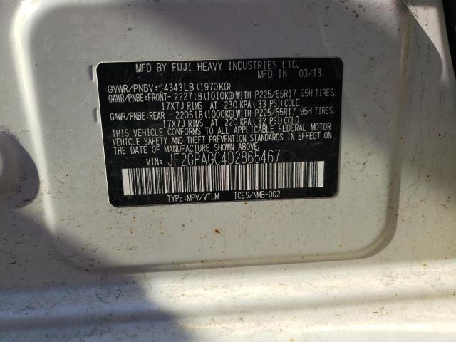 Photo 10 from auction – 2013 SUBARU XV CROSSTR with VIN JF2GPAGC4D2865467