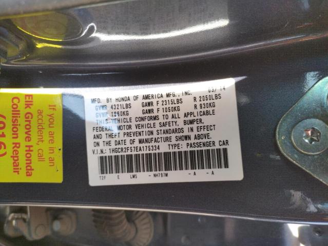 Photo 10 from auction – 2014 HONDA ACCORD with VIN 1HGCR2F57EA175334