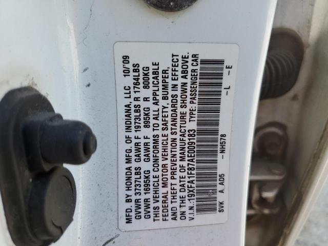 Photo 10 from auction – 2010 HONDA CIVIC EX with VIN 19XFA1F87AE009183