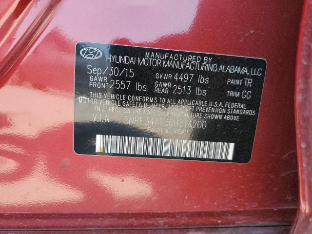 Photo 10 from auction – 2016 HYUNDAI SONATA SPO with VIN 5NPE34AF3GH314200