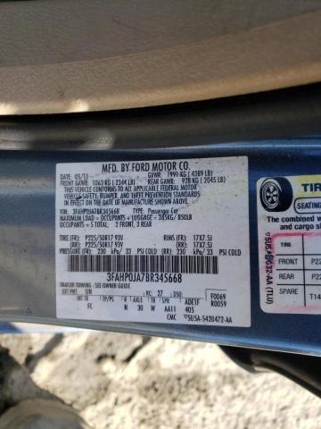 Photo 10 from auction – 2011 FORD FUSION SEL with VIN 3FAHP0JA7BR345668