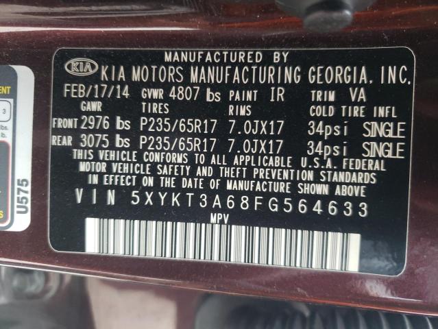 Photo 10 from auction – 2015 KIA SORENTO LX with VIN 5XYKT3A68FG564633