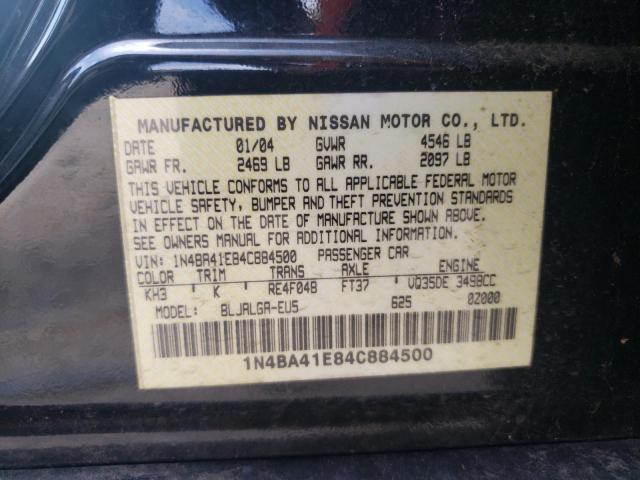 Photo 10 from auction – 2004 NISSAN MAXIMA SE with VIN 1N4BA41E84C884500